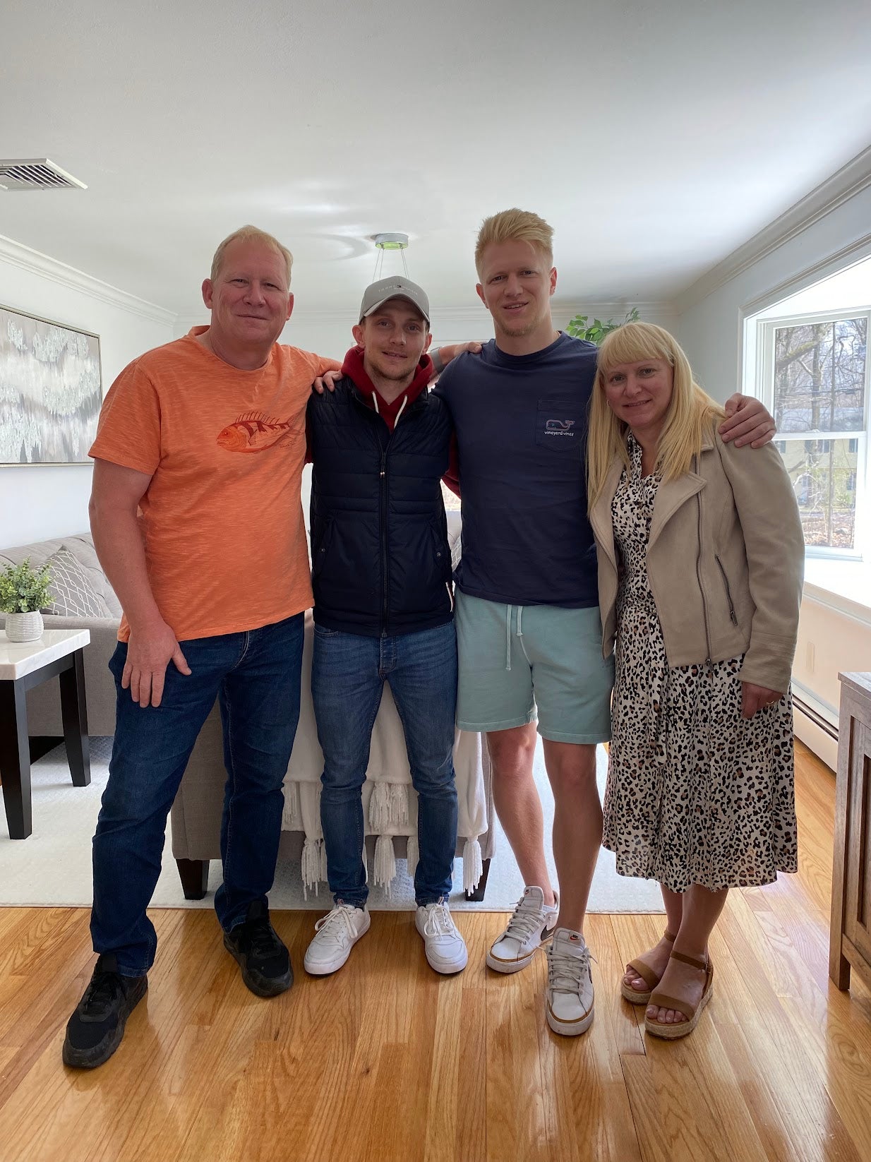 Family together on the road